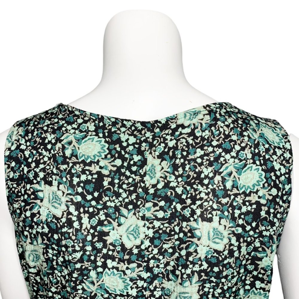 VINTAGE 90's Rabbit Rabbit Teal Maxi Cottagecore Dress - Picture 4 of 7
